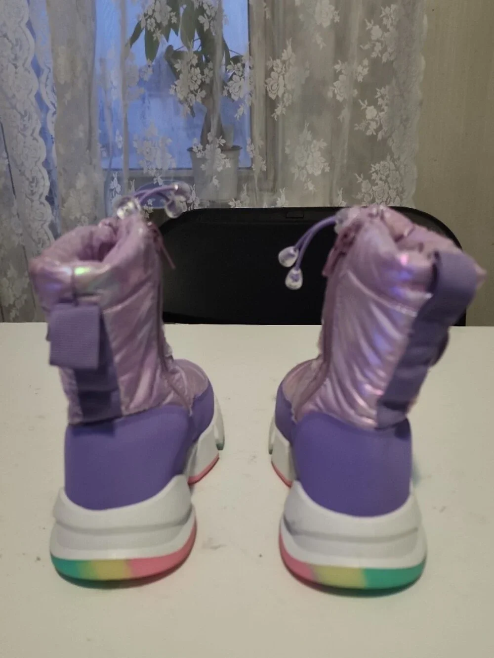 Kids Iridescent Purple Snow Boots